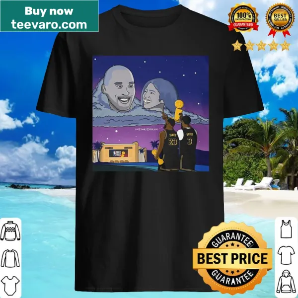 Tribute T-shirt featuring Kobe Bryant and Gigi, with LeBron and Davis names