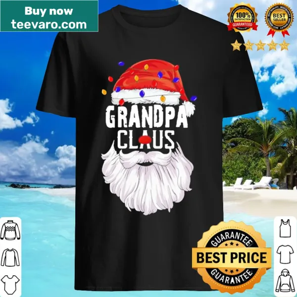 Light Christmas shirt featuring Santa Claus and Grandma Claus text