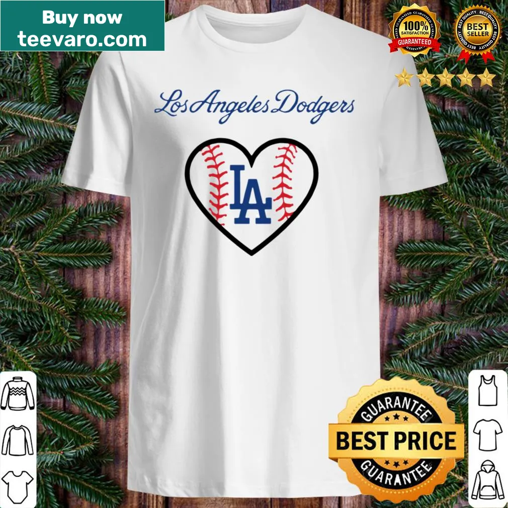 Los Angeles Dodgers heart logo baseball shirt