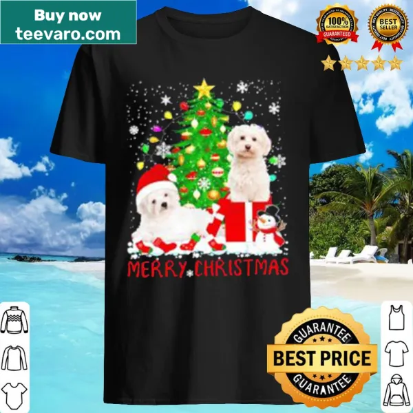 Cute Christmas shirt featuring a Maltese dog