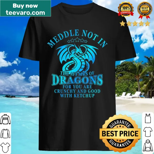 Cartoon dragon graphic with the text Meddle Not In The Affairs Of Dragons
