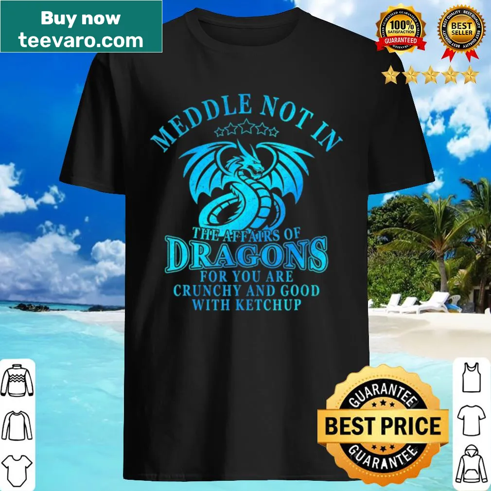 Cartoon dragon graphic with the text Meddle Not In The Affairs Of Dragons