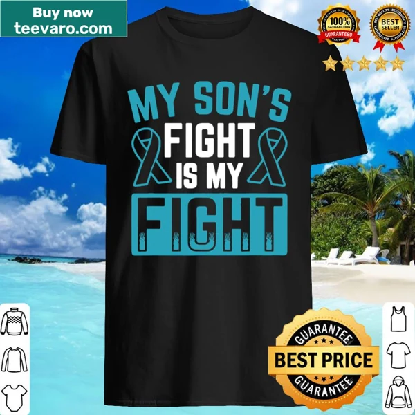 Sentimental shirt featuring a supportive message for moms with sons fighting cancer.