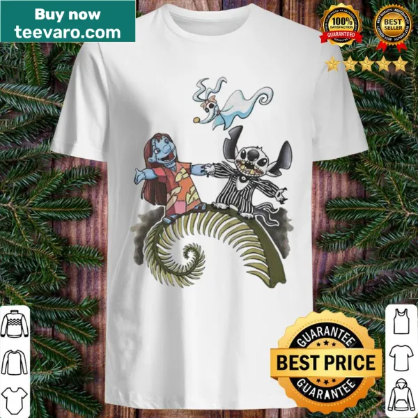 Cute Halloween shirt featuring Stitch and Lilo as ghosts