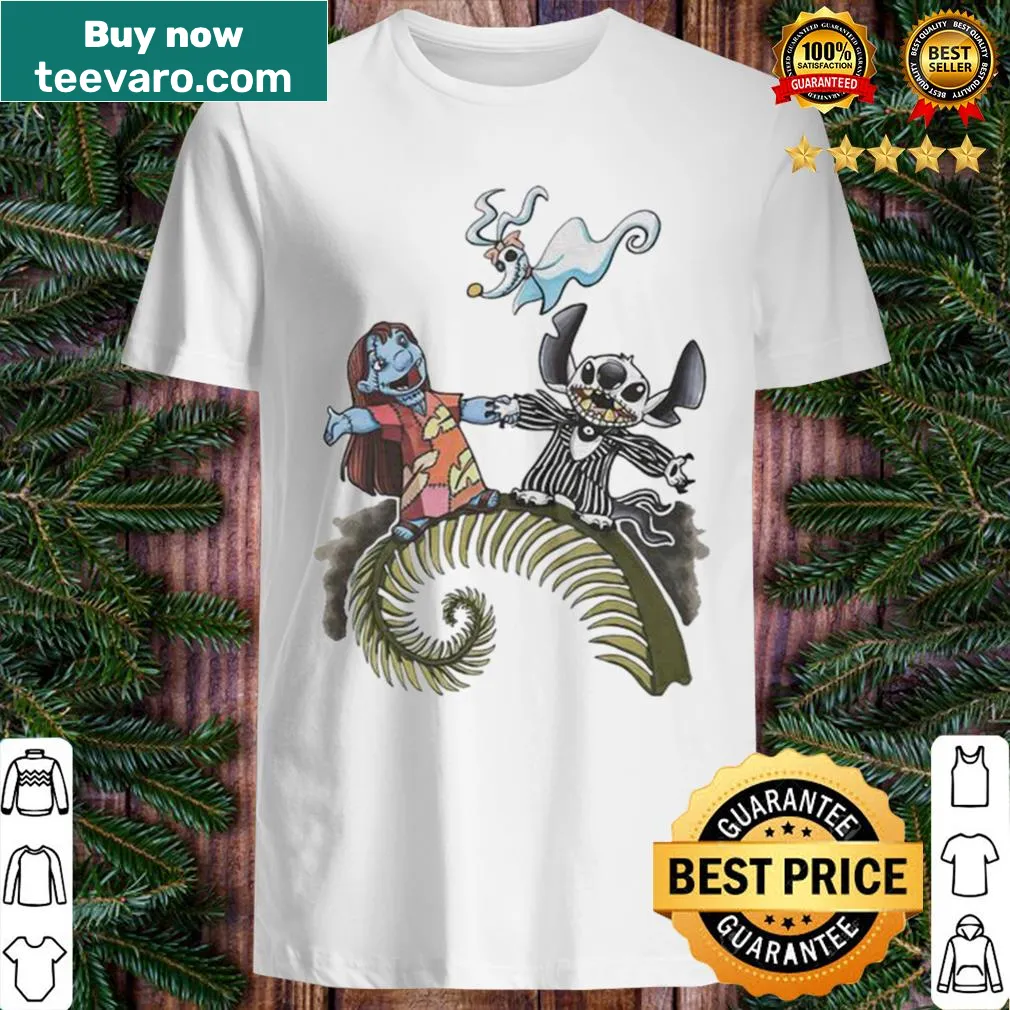 Cute Halloween shirt featuring Stitch and Lilo as ghosts