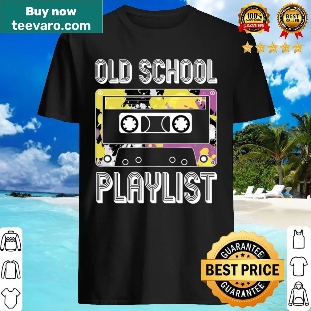 Vintage shirt with an old school playlist theme for music lovers