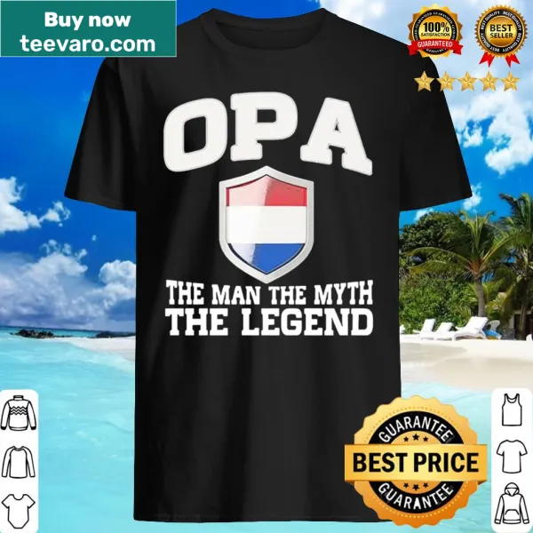 Vintage shirt with 'Opa the Man the Myth the Legend' phrase for grandfathers.