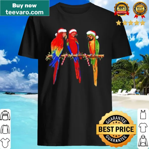 Christmas shirt featuring a cheerful parrot wishing Merry Christmas.