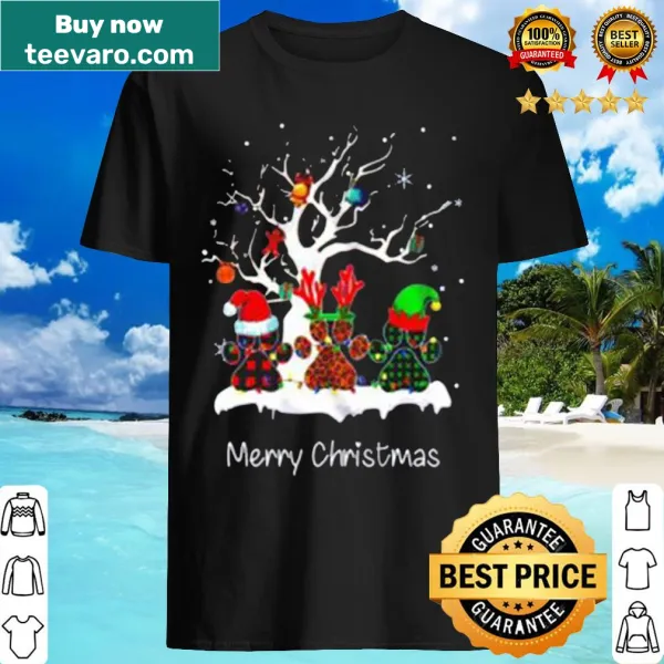 Cute Christmas shirt with paw prints and dog theme
