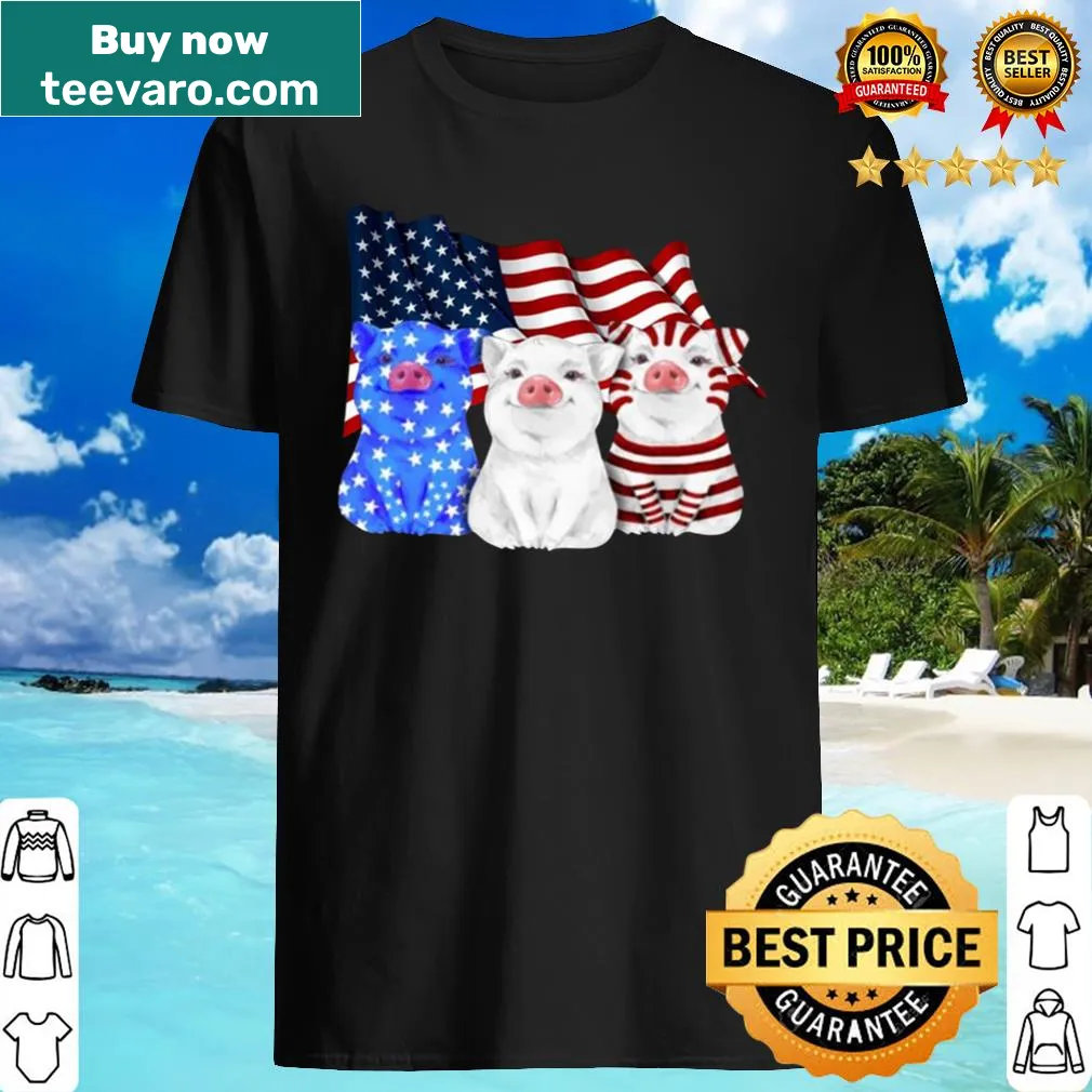 Patriotic pigs design with American flag for prideful celebrations
