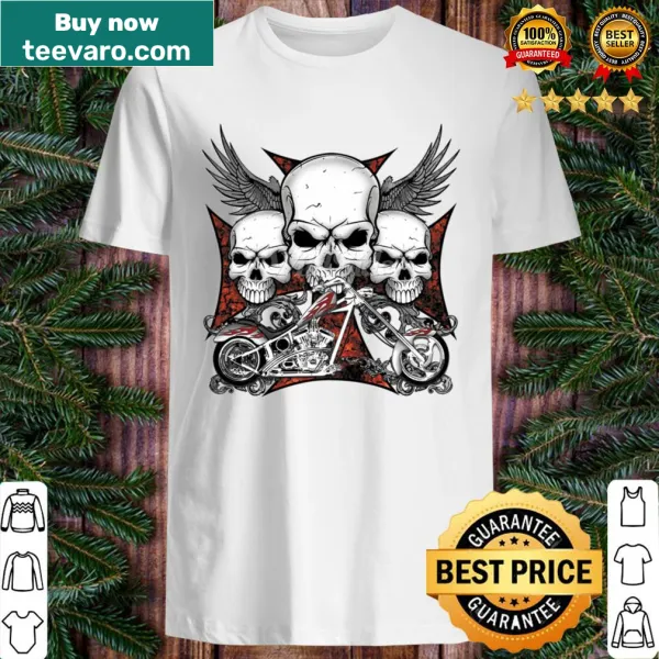 Bold pirate-themed shirt with skull, swords, and US flag design