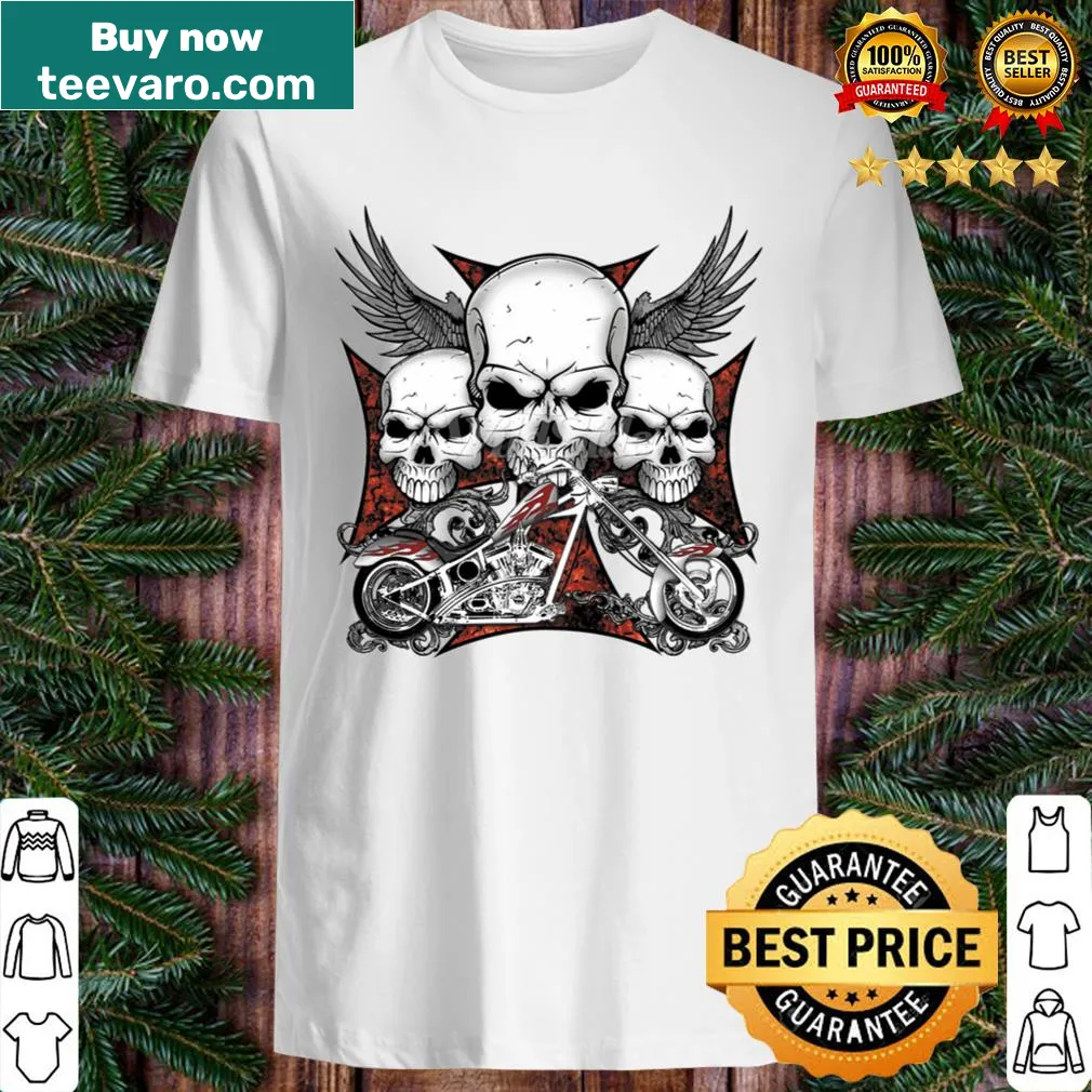 Bold pirate-themed shirt with skull, swords, and US flag design