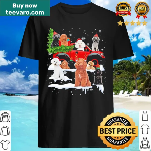 Cute Poodles Dog Santa Christmas shirt