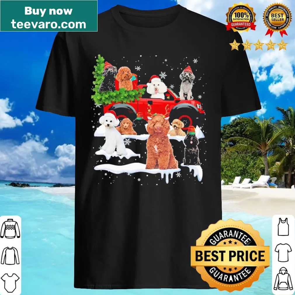 Cute Poodles Dog Santa Christmas shirt