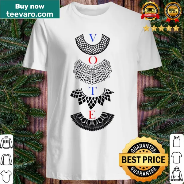 RBG Notorious collar graphic shirt honoring Ruth Bader Ginsburg