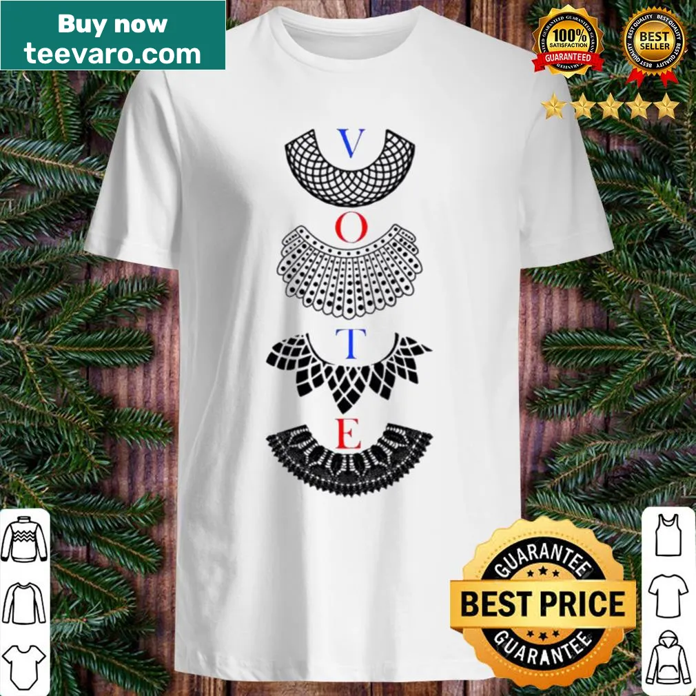RBG Notorious collar graphic shirt honoring Ruth Bader Ginsburg