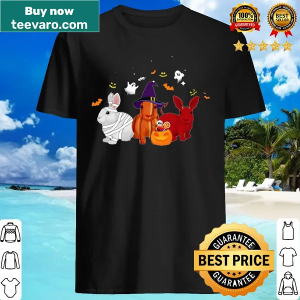 Whimsical rabbit and pumpkin design for Halloween themed t-shirt
