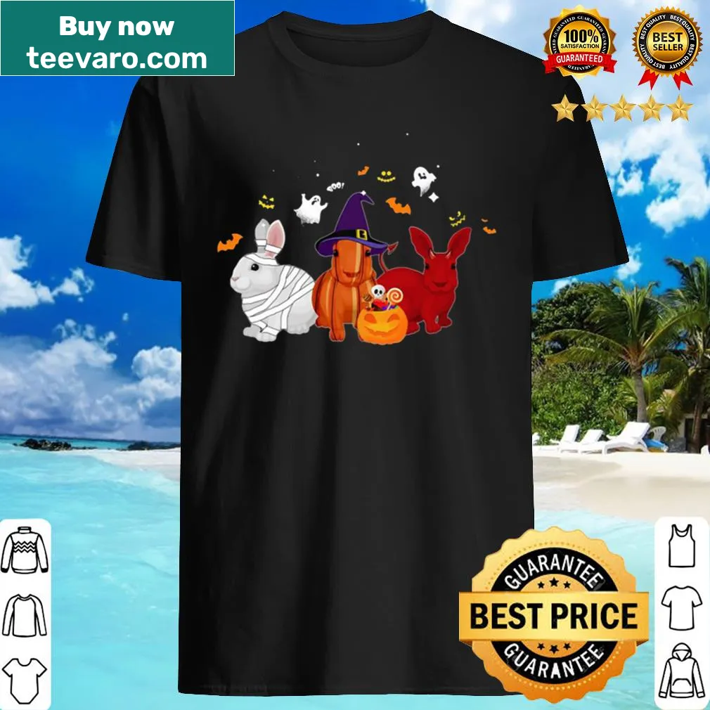 Whimsical rabbit and pumpkin design for Halloween themed t-shirt