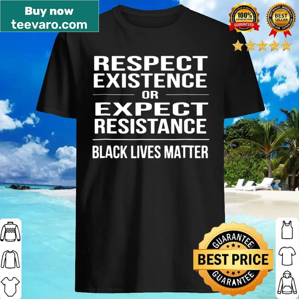 Bold statement shirt promoting respect for Black lives.