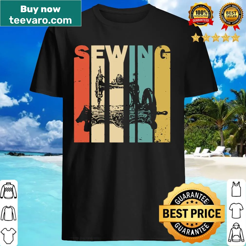 Vintage-inspired shirt celebrating sewing with a charming graphic