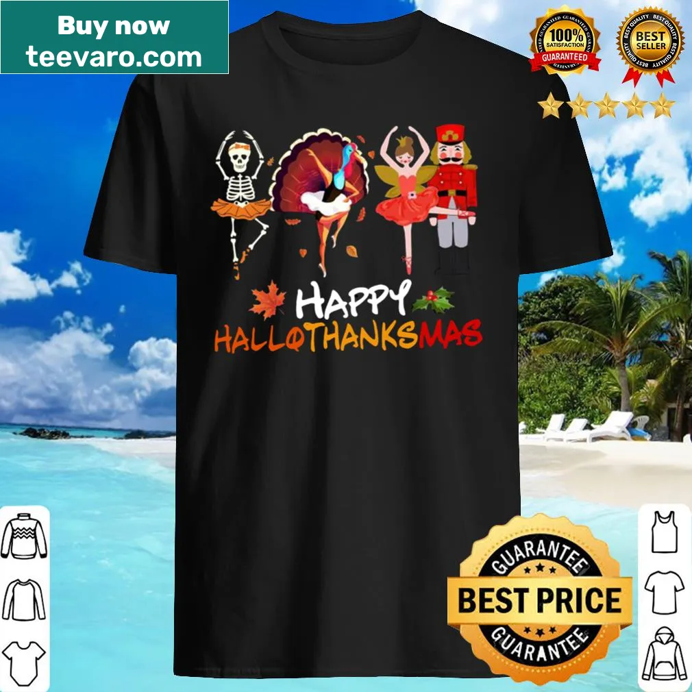 Funny skeleton ballet design combining Halloween and Christmas themes