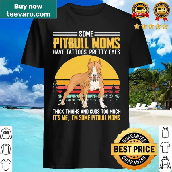 Vintage distressed T-shirt for Pitbull moms with tattoos in playful text