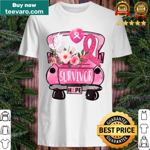 Pink ribbon graphic T-shirt promoting breast cancer awareness