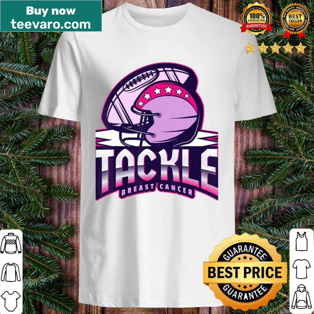 Vintage-style football shirt promoting breast cancer awareness.