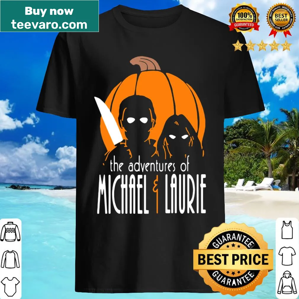 Whimsical Halloween-themed shirt featuring Michael and Laurie