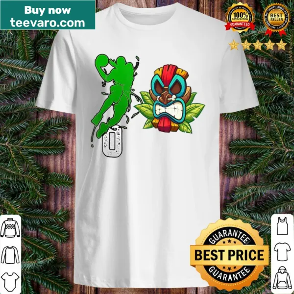 Vintage Halloween shirt featuring a tiki mask and Celtics theme