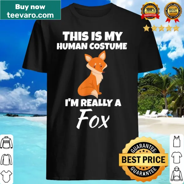 Playful fox costume shirt with whimsical typography