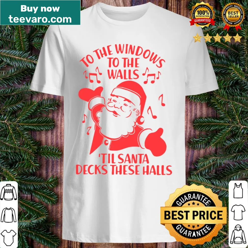 Shirt with a humorous Christmas quote in playful typography.