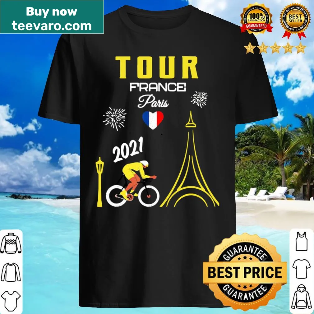 Illustrative Tour France cycling graphic t-shirt celebrating bicycle racing