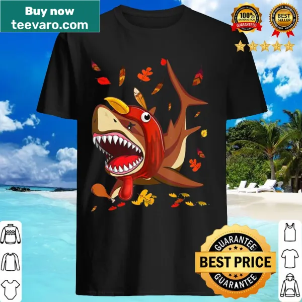 Funny turkey shark illustration for Thanksgiving shirt