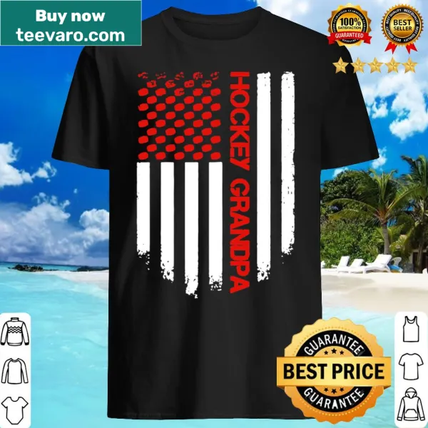 Vintage hockey shirt for grandpas with American flag design