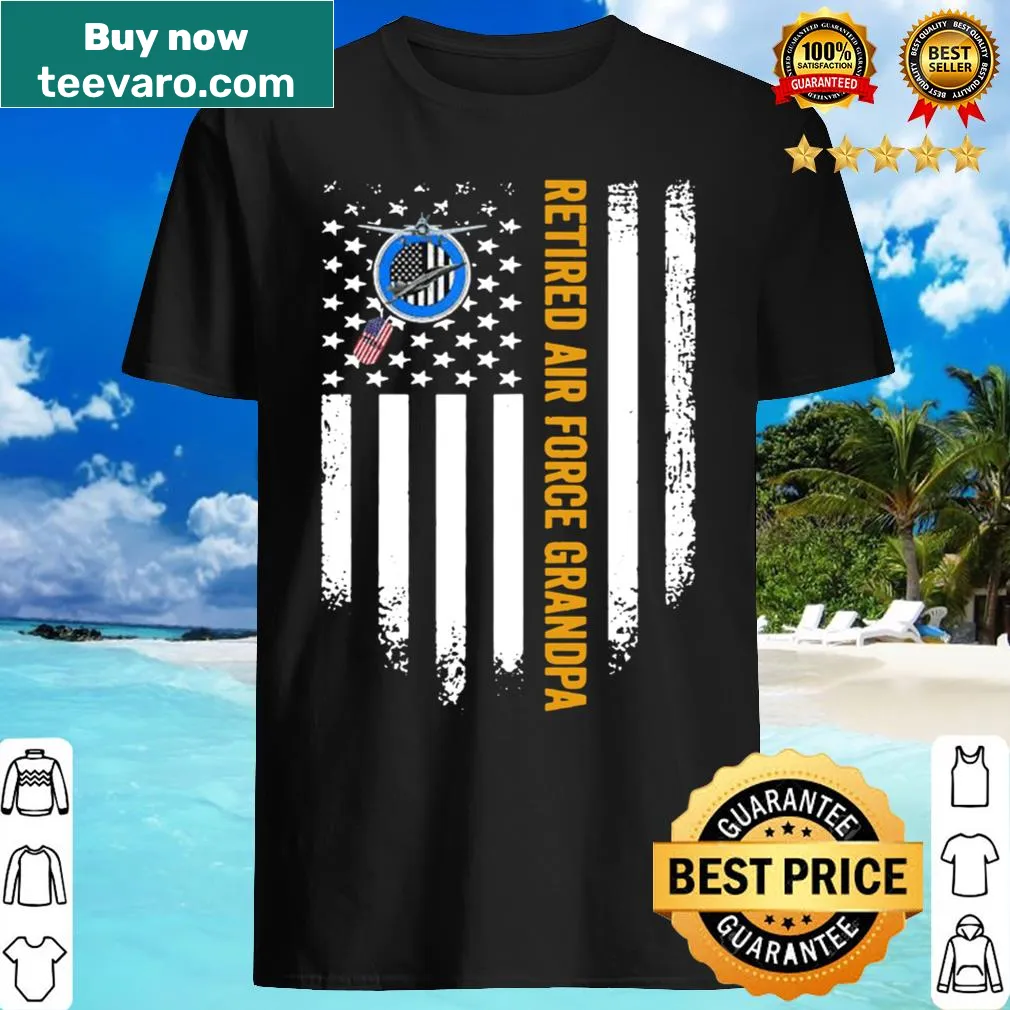 Vintage Air Force veteran grandpa t-shirt with American flag