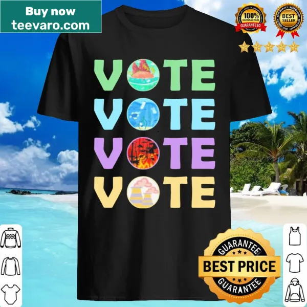 A T-shirt promoting environmental awareness with a vote for Mother Earth slogan.