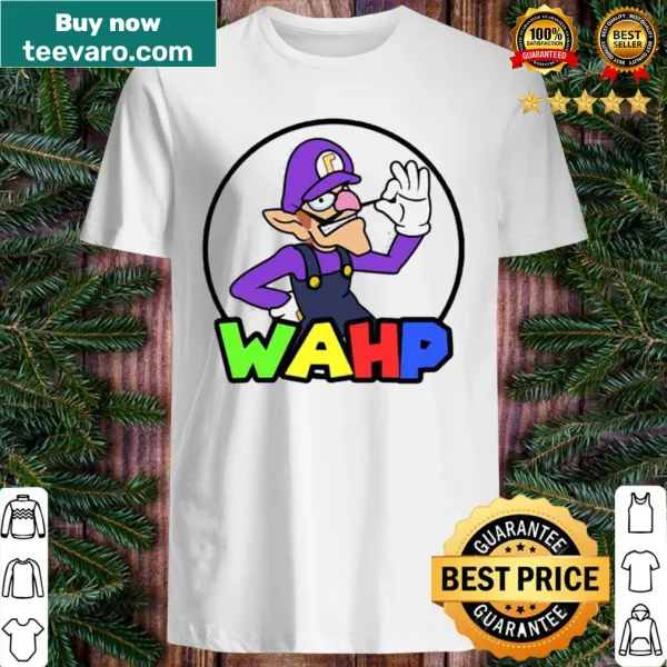 Gaming shirt with the phrase 'Waluigi Wah hello'