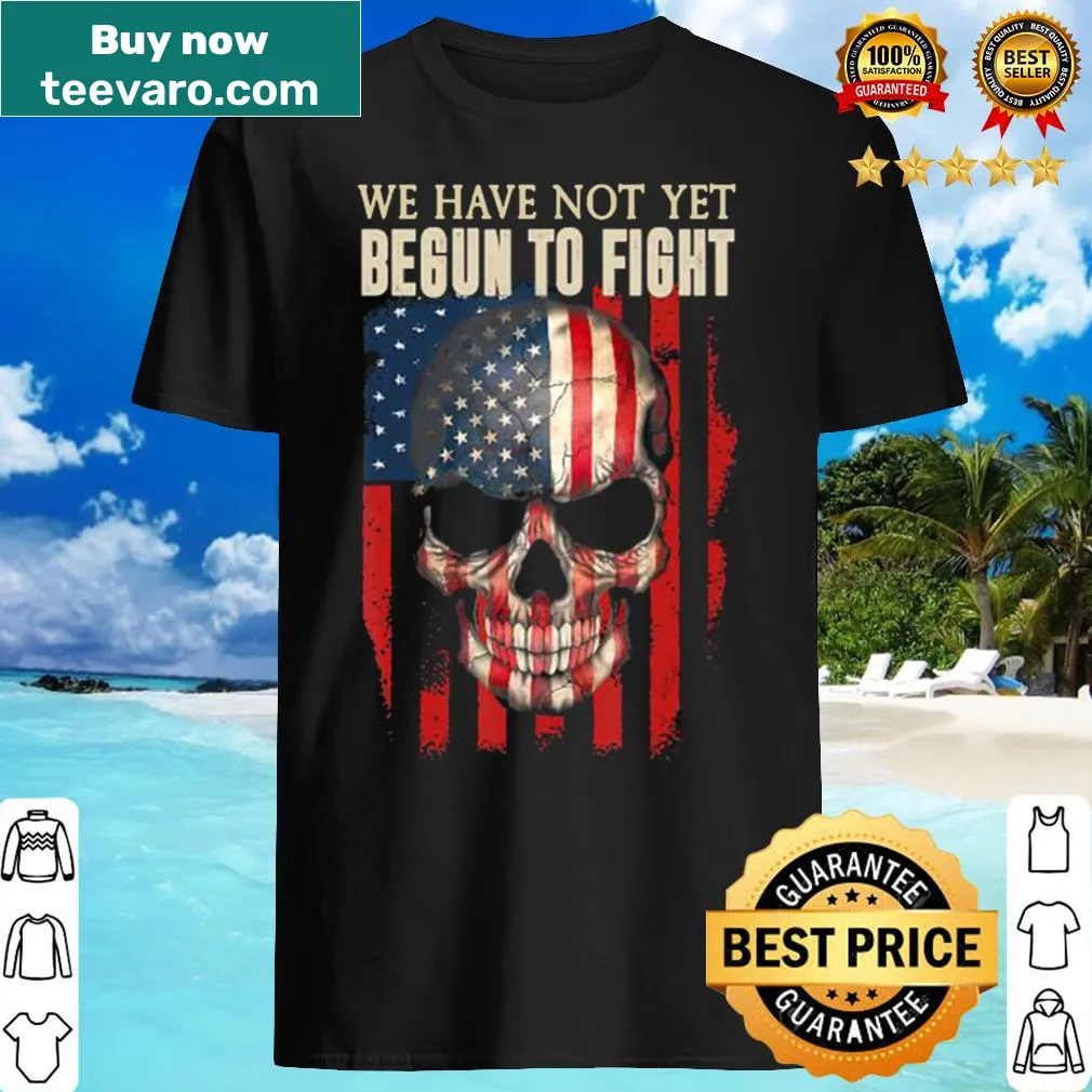 Bold shirt with a skull design and a patriotic statement