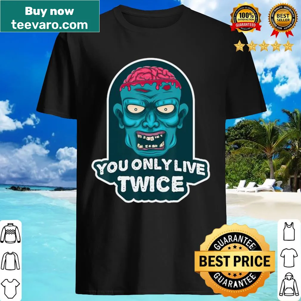 Edgy zombie-themed shirt with unique quote.