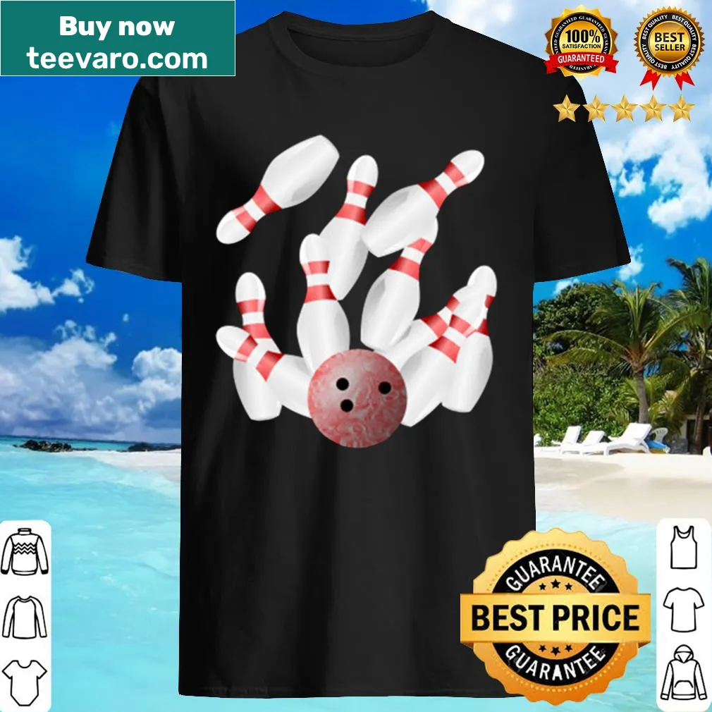 Ten pin bowling themed shirt for bowling enthusiasts