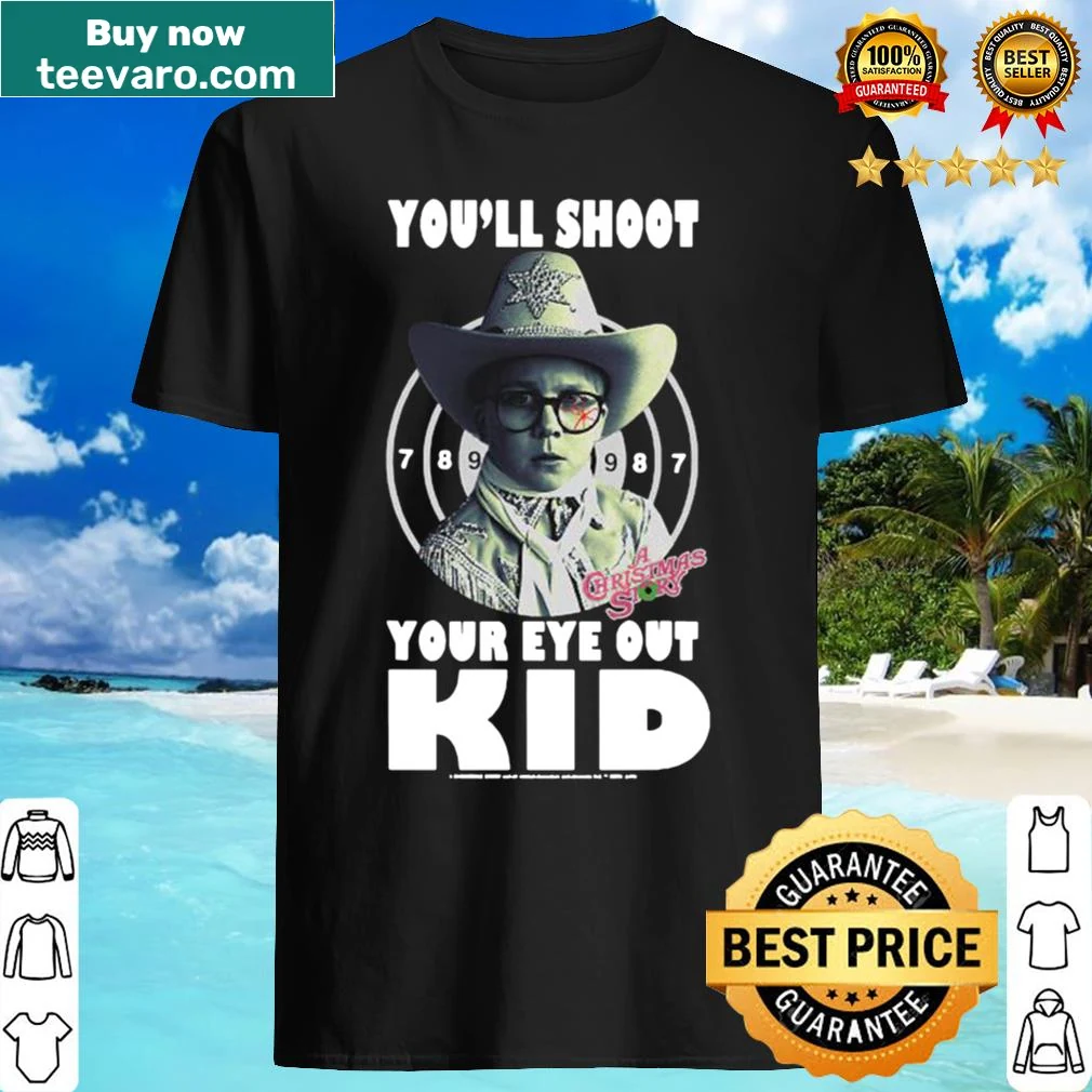 Illustrated shirt featuring Ralphie from A Christmas Story with a famous quote