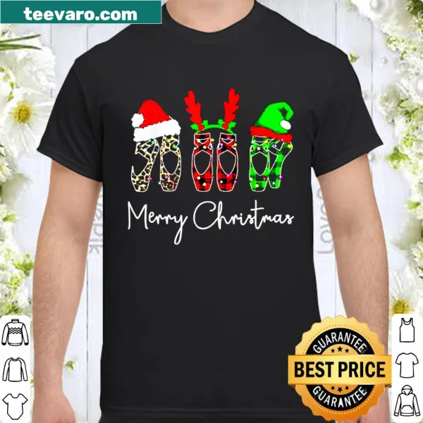 Elegant ballerina design with Christmas elements on a shirt