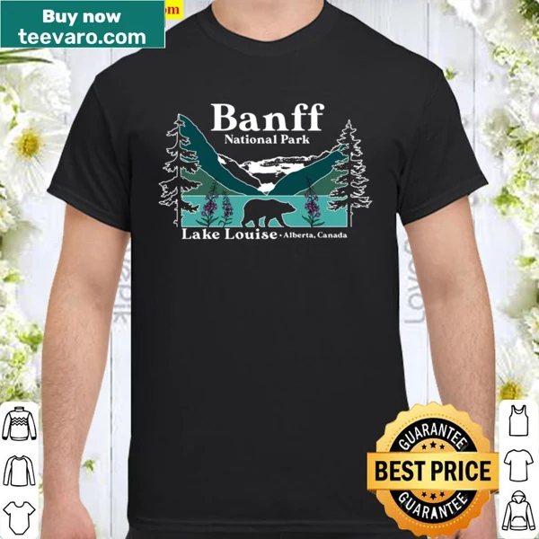 Illustrated shirt depicting Banff National Park and Lake Louise