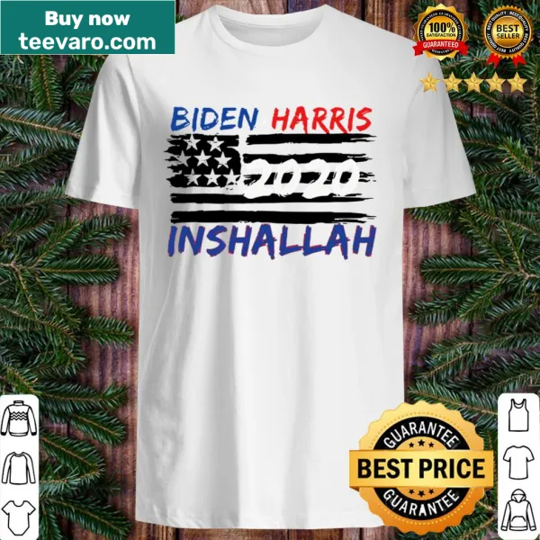 T-shirt with 'Inshallah' saying and an American flag design.