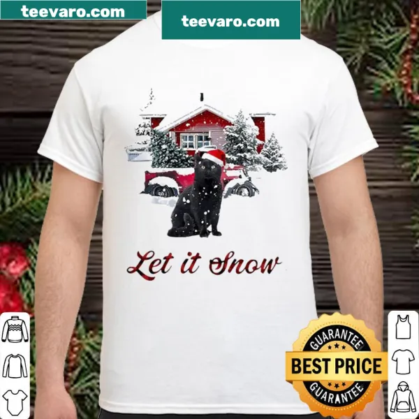 Christmas shirt featuring a black cat in a Santa hat