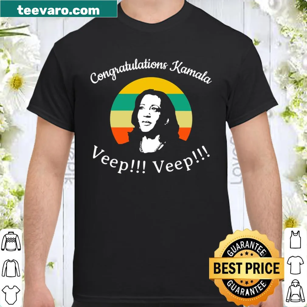 Shirt with bold text congratulating Vice President Kamala Harris