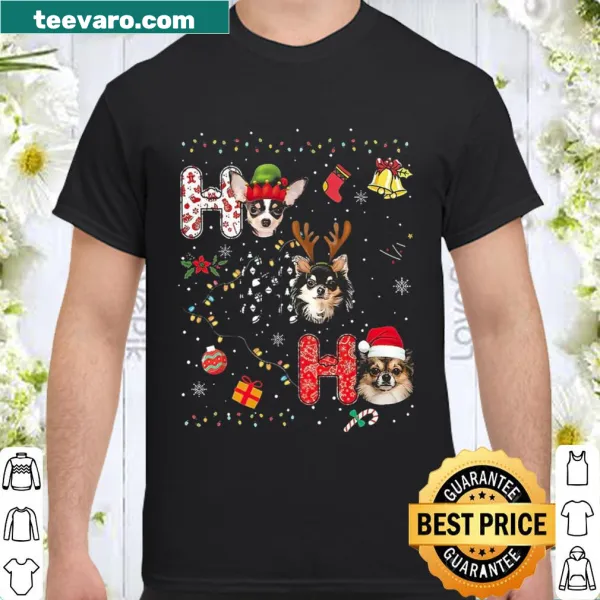 Funny Christmas shirt with Chihuahua saying 'Ho Ho Ho'