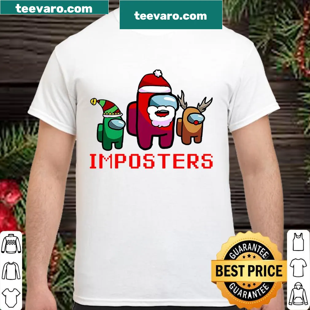 Christmas-themed Among Us shirt with festive game-inspired graphics
