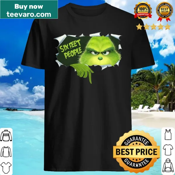 Funny Grinch Christmas shirt with social distancing theme